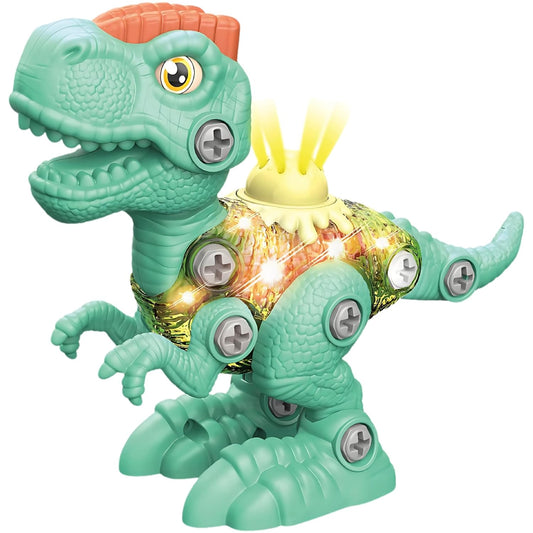 Joy Junction DIY Sliding Dinosaur Kit | Tyrannosaurus Rex with Light & Sound | Take Apart Dinosaur Toy with Fossil Learning | Build & Play Science Toy for Kids 4+ Years