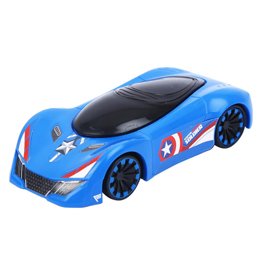 SKOODLE Marvel Pull-Back Hyper Car for Kids | Captain America Edition | Durable Pull Back & Go Vehicle Toy | Sturdy Marvel-Inspired Car for Boys & Girls | Fun & Educational Gift – Blue