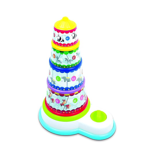 Giggles Funskool - Melody Funfair, Multicolour Musical Stacking Toy, Toy for Kids, Helps to Sort,Stack and Nest, 12 Months & Above, Infant and Preschool Toys - Timbuktoon