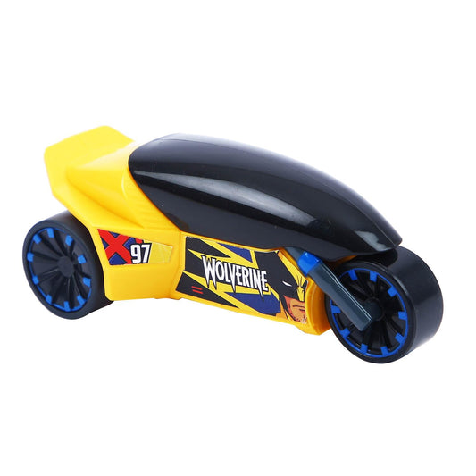 SKOODLE Marvel Pull-Back Rider Bike for Kids | Wolverine Edition Motorcycle Toy | Durable Marvel-Inspired Pull Back & Go Bike | Sturdy & Fun Vehicle Toy Gift for Boys & Girls – Yellow