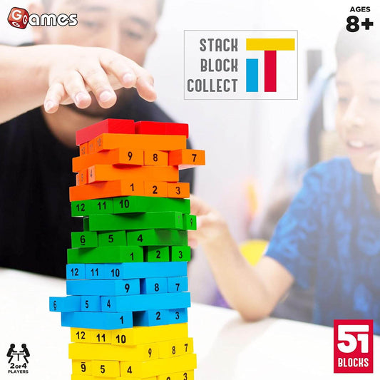 Funskool Adult Games,Tateru, Hardwood Blocks, Stacking Tower, Strategy Game, Stack Block Collect for 2 Or 4 Players,Ages 8 and Above, - Timbuktoon