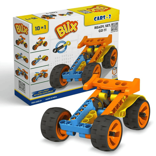 BLIX Cars-2 STEM Toy for Kids 5+ | 1 Kit Builds 9+ Models | DIY Educational Construction Set Fun & Educational Gift - Timbuktoon