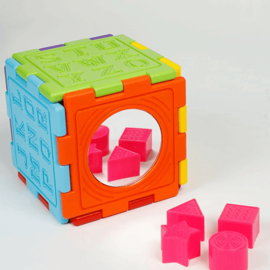 Girnar Activity Cube – 5-in-1 Educational Wooden Toy for Toddlers | Includes Shape Sorter, Bead Maze, Clock, Spinning Gears & Number Blocks | Enhances Fine Motor Skills, Problem-Solving & Early Learning - Timbuktoon