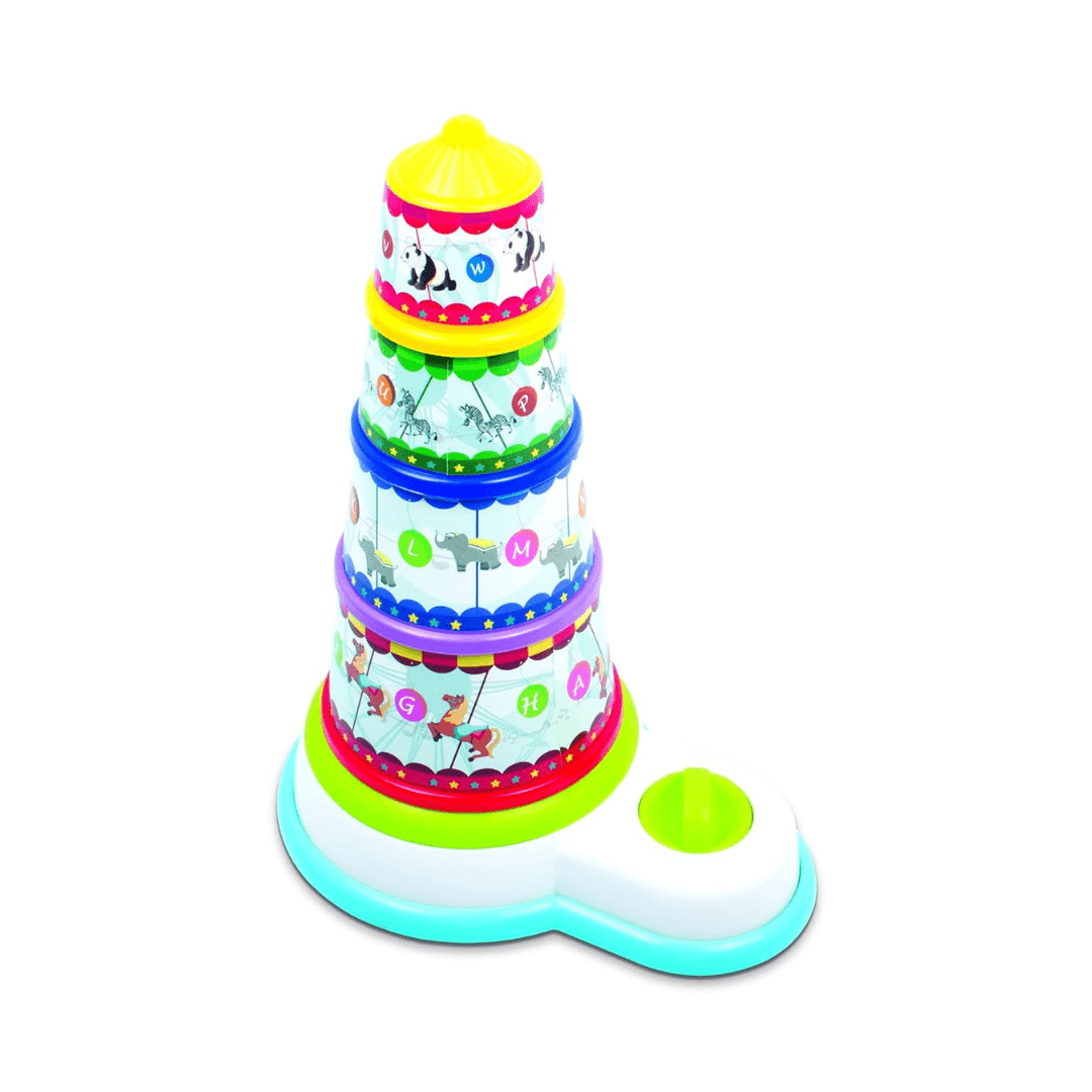 Giggles Funskool - Melody Funfair, Multicolour Musical Stacking Toy, Toy for Kids, Helps to Sort,Stack and Nest, 12 Months & Above, Infant and Preschool Toys - Timbuktoon