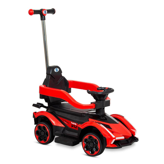 Mee Mee Cruiser DX Baby Ride-On Car – Safe & Fun Toddler Push Toy for Ages 1–3 Years with Music, LED Lights & Under-Seat Storage (Red) - Timbuktoon