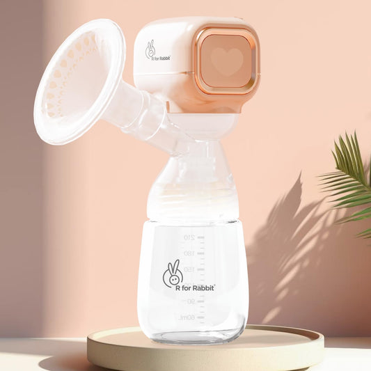 R for Rabbit Pure Wireless Electric Breast Pump | Automatic, Portable & Rechargeable | Comfortable Electrical Pumping (Peach)