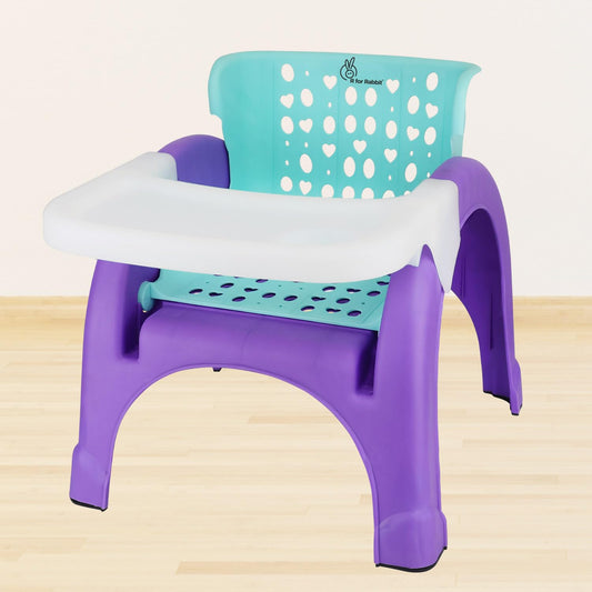 R for Rabbit Jelly Bean 3-in-1 Multi-Functional Kids Chair (Green Purple) | Baby Study, Shampoo & Meal Chair | Regular Seating Chair with High Backrest | For 1–8 Years | Weight Capacity up to 40 kg