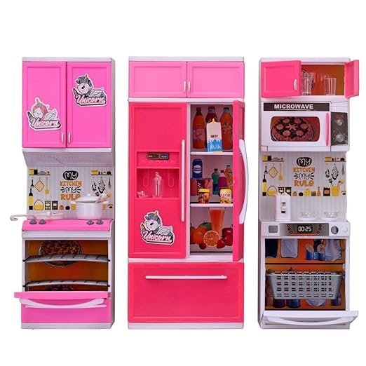 Modern Kitchen Set Toy with Accessories | Pretend Play Kitchen Set with Light & Sound | Educational Role Play Toy for Kids | Medium Size
