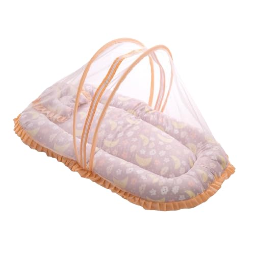 Mee Mee Gentle Comfort Mattress Set for Babies with Pillow & Mosquito Net – Sky Design