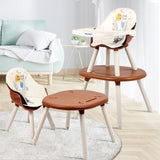 R for Rabbit Cherry Berry Tusky 3-in-1 Convertible High Chair for Babies & Kids – Compact Fold, Dual Meal Trays, Travel-Friendly, BPA-Free Anti-Slip Seat, Suitable for 6 Months–7 Years (Brown Cream)