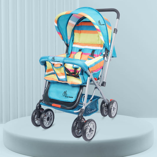 R for Rabbit Lollipop Lite Baby Stroller (Multi Color) – 0 to 3 Years | 5-Point Safety Harness | Reversible Handlebar | Cushioned Seat with 3-Level Recline | Lightweight Pram for Kids
