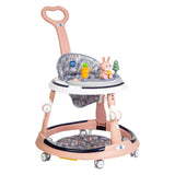 Mee Mee Premium Adjustable Baby Walker – 7 Height Levels, Detachable Foot Mat, Musical Play Tray, Cushioned High Backrest, 360° Swivel Wheels, 6–24 Months, Up to 15 kg (Pink) - Timbuktoon