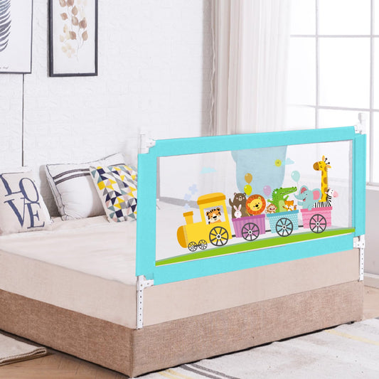 R for Rabbit Safari Baby Bed Rail (Blue) | One Side Bed Protector | 177 x 100 cm | Adjustable Height & Foldable Safety Guard with Storage Pocket | Anti-Fall Safeguard for Kids (Pack of 1, 5.8 x 3 ft)