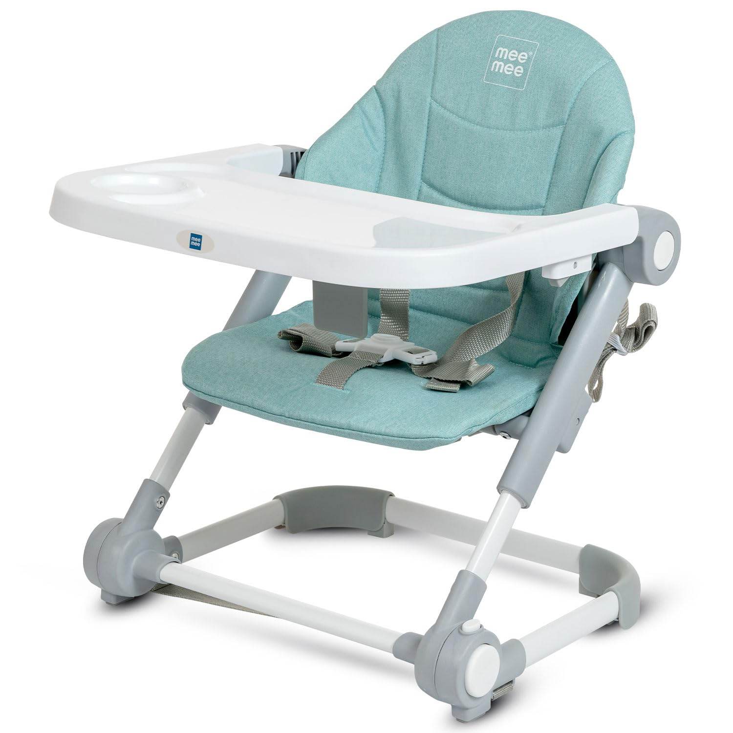 Mee Mee Convertible Baby Chair and Booster with Adjustable Height (3 Levels), Removable Meal Tray & Secure Belt, for Babies 6 Months and Older (Grey) - Timbuktoon