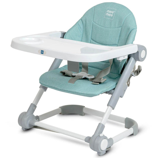 Mee Mee Convertible Baby Chair and Booster with Adjustable Height (3 Levels), Removable Meal Tray & Secure Belt, for Babies 6 Months and Older (Grey) - Timbuktoon