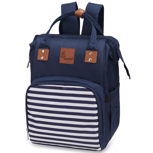 R for Rabbit Caramello Regal Baby Diaper Bag for Mother | Waterproof Multipurpose Diaper Backpack | Large Capacity Travel & Nursing Maternity Bag for Moms (Blue Stripes)