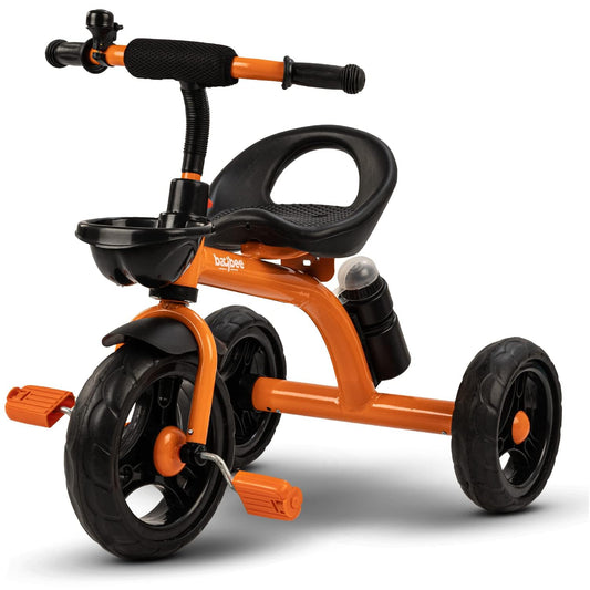 Baybee Maze Baby Tricycle for Kids | Balanced Trike with Adjustable Handle & Seat, Bottle Holder & Storage Basket | Kids Cycle for Boys & Girls 2–5 Years (Orange)