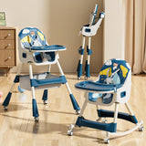R for Rabbit Sugar Doodle Plus 3-in-1 Convertible High Chair for Babies & Kids – Rocking Chair, Compact Fold, Dual Detachable Meal Trays, Suitable for 6 Months–5 Years (Indigo Dye)
