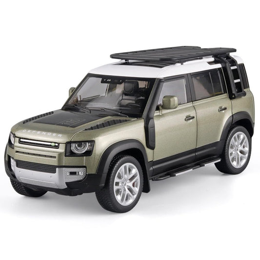 Joy Junction 1:24 Scale Defender Model Car – Exclusive Big Size Alloy Die-cast Metal Toy Car with Pull Back Action, Openable Doors, Lights & Music (Green)