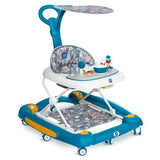 Mee Mee Star Light 2-in-1 Baby  Walker & Rocker | 3-Level Adjustable Height | Light, Rattle & Musical Toys | Anti-Rollover Folding 360° Walker | Anti-Fall & Anti-Skid | For 6–24 Months, Up to 15 kg (Blue)
