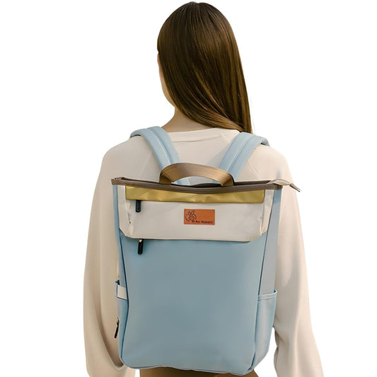 R for Rabbit Caramello Daisy Diaper Bag for Mothers – Stylish, Multipurpose, Large Capacity Maternity Backpack (Blue Cream)