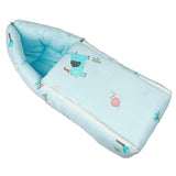R for Rabbit Snuggy Baby Sleeping Bag & Carry Nest – 100% Cotton 3-in-1 Convertible Bedding Set for Newborns, Travel-Friendly & Portable (Sky Blue)