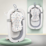 Baybee Foldable Baby Bath Tub for Kids 0-5 Years | Portable Bathtub with Anti-Skid Base, Support Cushion & Drain Plug | Mini Swimming Pool for Newborns, Boys & Girls (Grey)