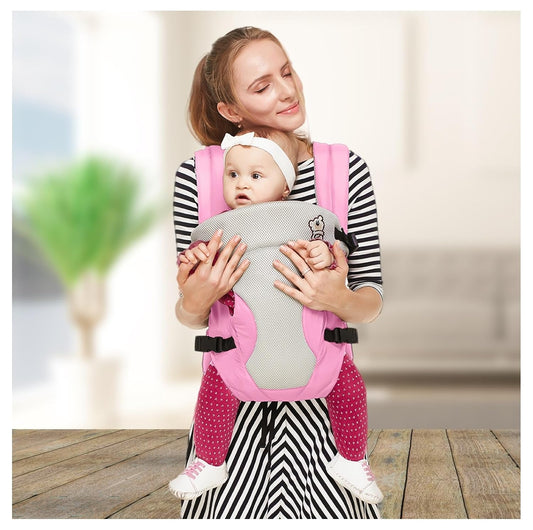 R for Rabbit Cuddle Snuggle Comfortable Baby Carrier (Pink Grey) | For Newborn Baby 3 Months to 2 Years | Ergonomic Baby Carrier with Adjustable Straps & Safety Buckle