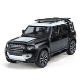 Joy Junction 1:24 Scale  Defender Model Car – Exclusive Big Size Alloy Die-cast Metal Toy Car with Pull Back Action, Openable Doors, Lights & Music (Black)