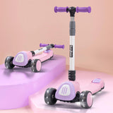 Goodluck Baybee Dusty Kick Scooter for Kids | 3-Wheel Foldable Scooter with LED PU Wheels, Adjustable Handlebar & Music | Outdoor Runner Skate Scooter for Boys & Girls 3–12 Years (Pink)