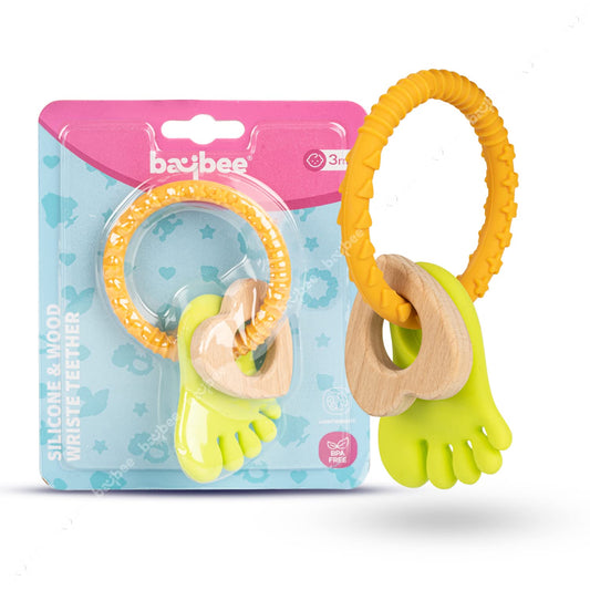 Baybee Silicone Teether for Babies (6–12 Months) | Textured Teething Toy for Pain Relief | Food-Grade, BPA-Free, Non-Toxic Infant Chew Aid | Lightweight & Safe Oral Care Toy