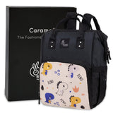 R for Rabbit Caramello Dino Baby Diaper Bag Backpack for Moms – Water Resistant, 11 Pockets, Large Storage, 3 Insulated Front Pockets (Beige)