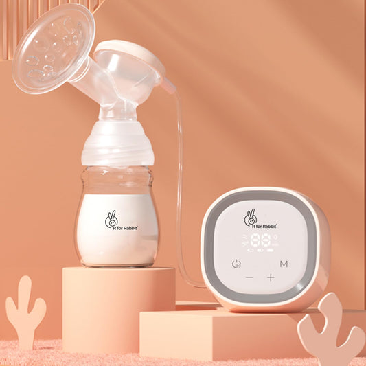 R for Rabbit Nova Electric Breast Pump | Automatic, Portable & Rechargeable | Comfortable Electrical Pumping (Peach)