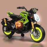 Baybee MTK Baby Battery Operated Bike for Kids with Foot Accelerator & Music | Rechargeable Ride-On Toy Bike with LED Light | Baby Electric Bike for Kids to Drive 1–3 Years (Green)