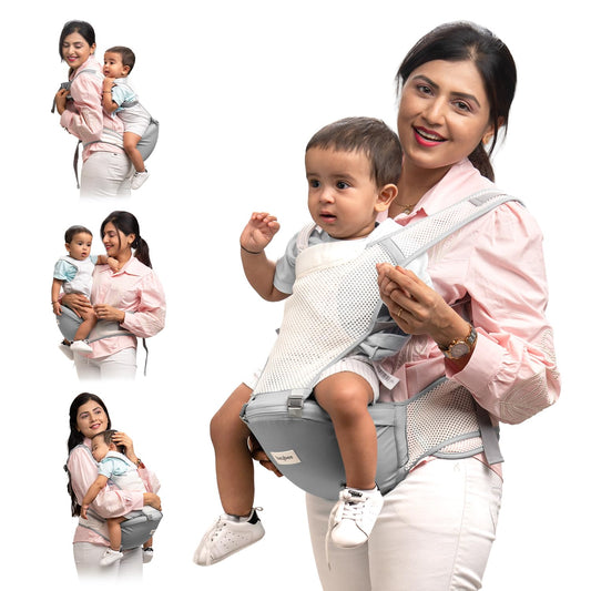 Baybee Flownest Baby Carrier for 0–3 Years | Adjustable Baby Carrier with 6 Carrying Positions, Breathable Mesh & Back Support | 30° Inclined Non-Slip Padded Hip Seat for Newborns & Toddlers | Kangaroo Baby Bag