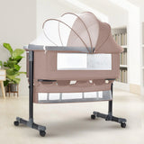 Baybee Convertible 3-in-1 Infant Co-Sleeper with Insect Net, Swivel Wheels & Storage Space | Dual-Level Adjustable Cradle & Side Sleeper for Newborns, Infants & Toddlers