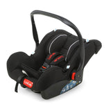 LuvLap 4-in-1 Convertible Baby Car Seat – Carry Cot, Rocker & Feeding Chair with Canopy & 5-Point Harness, for 0–15 Months, Up to 13 kg (Black) - Timbuktoon