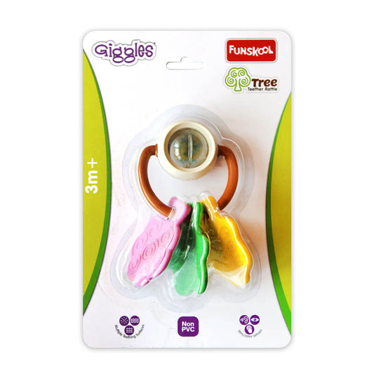 Funskool Giggles Tree Teether Rattle – Easy-to-Hold, BPA-Free Baby Toy Bright colors, safe materials, and a fun design to stimulate your baby’s senses.