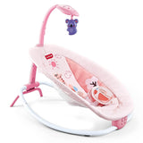 LuvLap Joy-N-Giggles Infant Rocker – Gentle Vibration, Soft Music, Rotating Toy Bar & Remote Control, 3-Point Harness (Pink) - Timbuktoon
