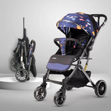 LuvLap Alpha Baby Stroller – One-Hand Fold, Reversible Handlebar, Multi-Position Recline & Adjustable Footrest, for 0–3 Years (Blue) - Timbuktoon