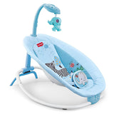 LuvLap Joy-N-Giggles Infant Rocker – Gentle Vibration, Soft Music, Rotating Toy Bar & Remote Control, 3-Point Harness (Blue) - Timbuktoon