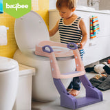 Baybee Vega 3-in-1 Western Toilet Potty Seat for Kids | Baby Potty Training Seat Chair with Ladder, Handles, Soft Cushion & Splash Guard | Convertible Toddler Toilet Seat for Boys & Girls 1-8 Years (Rose Pink)
