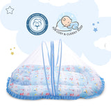 Mee Mee Gentle Comfort Mattress Set for Babies with Pillow & Mosquito Net – Sea Design