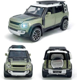 Joy Junction 1:24 Scale Defender Model Car – Exclusive Big Size Alloy Die-cast Metal Toy Car with Pull Back Action, Openable Doors, Lights & Music (Green)