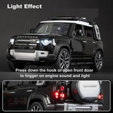 Joy Junction 1:24 Scale  Defender Model Car – Exclusive Big Size Alloy Die-cast Metal Toy Car with Pull Back Action, Openable Doors, Lights & Music (Black)