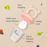 R for Rabbit First Feed Pixie Nibbler | Soft Silicone Fruit & Veggie Feeder | Baby Teether & Pacifier | Hygienic, BPA-Free | For Infants 3+ Months (Beige)