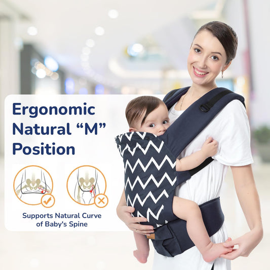 R for Rabbit Hug Me Ergo Baby Carrier – Ergonomic Front & Back Carry Position with Adjustable Belt for 4 Months to 2 Years, Up to 15 Kg (Blue)