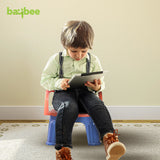 Baybee Emperia Baby Chair for Kids 1-4 Years | Plastic Study & Feeding Chair with Cushion Seat, Removable Food Tray & High Backrest | Booster Seat for Toddlers, Home & School Use (Pink/Blue)