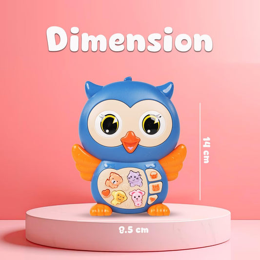 Joy Junction Owl Baby Musical Toy | Interactive Learning Toy with Music, LED Lights & Animal Sounds | Early Educational Development Crawling Toy for Infants & Toddlers 12 Months+ (Blue)