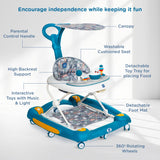 Mee Mee Star Light 2-in-1 Baby  Walker & Rocker | 3-Level Adjustable Height | Light, Rattle & Musical Toys | Anti-Rollover Folding 360° Walker | Anti-Fall & Anti-Skid | For 6–24 Months, Up to 15 kg (Blue)